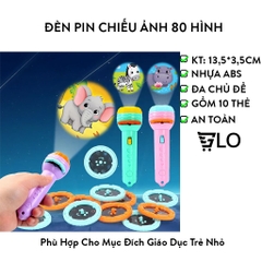 Đèn Pin Chiếu Hình Ảnh 10 Thẻ 80 Hình Cho Bé Ngộ Nghĩnh
