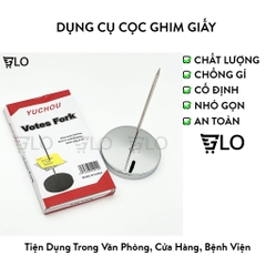Dụng Cụ Cọc Ghim Cheng Da Cắm Giấy,Bill, Hoá Đơn, Đế Chắc Chắn