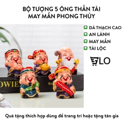 Bộ Tượng 5 Ông Thần Tài May Mắn Phong Thủy