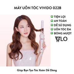 Dụng Cụ Làm Xoăn Tóc Tạo Kiểu Vivido JR-022B Trục Uốn Làm Từ Chất Liệu Gốm Tourmaline