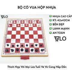Bộ Cờ Vua Cỡ Lớn Chuẩn Quốc Tế Hộp Nhựa Xếp Gọn Kích Thước 42x42cm