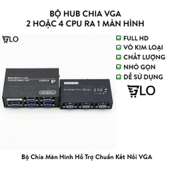 Bộ Hub Chia VGA 2 CPU Hoặc 4 CPU Ra 1 Màn Hình VGA-15-2C VGA-15-4 (2/4 Port VGA Video Switch)