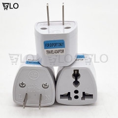 Ổ Chuyển Đổi Phích Từ 3 Chấu Thành 2 Chấu,Cục Rắc Chuyển Đổi Đầu Cắm Điện 3 Chân Sang 2 Chân, Nhựa Cao Cấp, Hỗ Trợ 10A