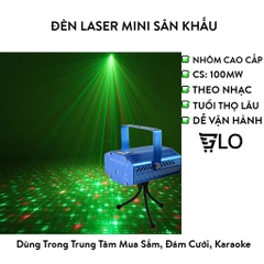 Đèn Laser Mini Sân Khấu, Vũ Trường, Trang Trí Phòng Karaoke Cảm Biến Theo Nhạc