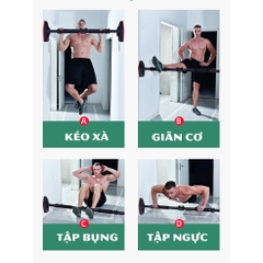 Xà Đơn Treo Tường, Gắn Cửa Điều Chỉnh 65-100cm, 95-135cm Và 120-160cm Kèm Thước Thủy Cân Bằng, Chốt Chống Xoay