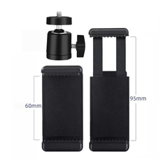 Bộ Kẹp Điện Thoại Kèm Bi Cầu Xoay 360 Độ Có Thể Lắp Đèn Livestream, Chân Đèn, Tripod, Gậy Chụp Ảnh, Giá Đỡ Điện Thoại