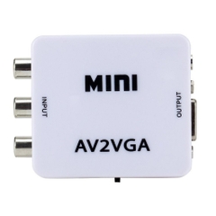 Box Chuyển AV Ra VGA Mini, Bộ Adapter AV2VGA Chuyển Đổi AV Sang VGA, Bộ VGA2AV Chuyển VGA Sang AV