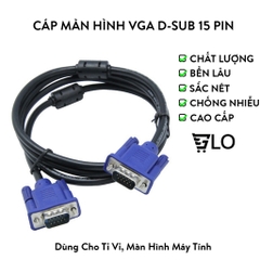 Dây Cáp Màn Hình Máy Tính VGA D-Sub 15 Pin Dài 1.5m tới 10m