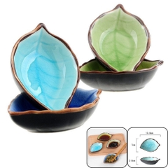 Chén Đựng Nước Chấm Hình Chiếc Lá Bằng Gốm Ceramic Cao Cấp, Dùng Để Đồ Ăn Kèm Gia Vị, Sự Tinh Tế Cho Bàn Ăn Hiện Đại