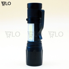 Đèn Pin Siêu Sáng Cao Cấp Mini M2, Có Zoom, 3 Chế Độ Sáng, Có Đèn COB Bên Hông, Kèm Dây Sạc Fullbox