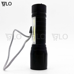 Đèn Pin Siêu Sáng Cao Cấp Mini M2, Có Zoom, 3 Chế Độ Sáng, Có Đèn COB Bên Hông, Kèm Dây Sạc Fullbox