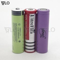 1 Viên Pin Sạc 18650 Li-Ion 3.7v Màu Đỏ, Tím, Xanh Lá Dung Lượng Thực 1000-2600mAh