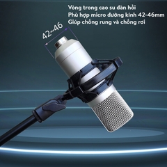 Giá Đỡ Shockmount Cho Micro Bằng Nhựa, Mic Thu Âm, Mic Livestream, Dùng Đầu Ren 3/8 Và 5/8