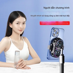 Quạt Tản Nhiệt Điện Thoại Sò Lạnh RS3 Chuyên Livestream, Quạt 2 Cánh, Có Ren 1/4 Gắn Tripod, Màn Led Hiển Thị Nhiệt Độ
