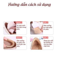 Miếng Lót Gót Giày 4D - Bảo Vệ Gót Sau Cao Cấp, Chống Thốn, Trầy Chân, Mút Ép Vải