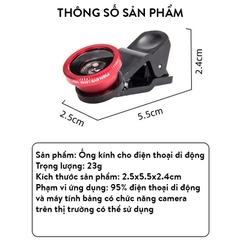 Ống Len Camera 001, Bộ Ống Kính 3 Trong 1 Gồm Kính Macro, Góc Rộng, Fisheye Cho Điện Thoại Thông Minh, Máy Tính Bảng