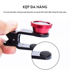 Ống Len Camera 001, Bộ Ống Kính 3 Trong 1 Gồm Kính Macro, Góc Rộng, Fisheye Cho Điện Thoại Thông Minh, Máy Tính Bảng