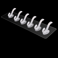 Giá Treo Đồ 6 Móc Nhựa Pha Lê 35x6cm Bản Lớn Dán Tường, Siêu Chịu Lực Không Cần Khoan Đục Tiện Lợi