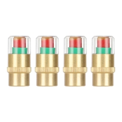 Bộ 4 Van Cảnh Báo Áp Suất Lốp Lõi Đồng Xe Máy, Ô Tô, Theo Dõi Áp Suất Bánh Xe Với 3 Màu Kèm Con Tán Và Cờ Lê Lắp Ráp