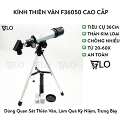 Kính Thiên Văn F36050 Cao Cấp Loại Lớn, Kính Viễn Vọng Khúc Xạ Ngắm Trăng Sao Sắc Nét Cho Trẻ Em Giá Rẻ