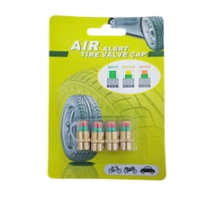 Bộ 4 Van Cảnh Báo Áp Suất Lốp Lõi Đồng Xe Máy, Ô Tô, Theo Dõi Áp Suất Bánh Xe Với 3 Màu Kèm Con Tán Và Cờ Lê Lắp Ráp
