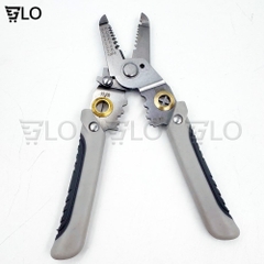 Kìm Tuốt Dây 7inch Đa Năng Xuất Nhật, Kềm Cắt Kèm Bấm Cos Dây Tách Vỏ Xoắn Dây Cho Thợ Điện Bằng Thép Không Gỉ