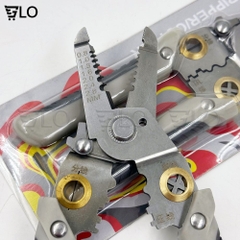 Kìm Tuốt Dây 7inch Đa Năng Xuất Nhật, Kềm Cắt Kèm Bấm Cos Dây Tách Vỏ Xoắn Dây Cho Thợ Điện Bằng Thép Không Gỉ