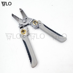 Kìm Tuốt Dây 7inch Đa Năng Xuất Nhật, Kềm Cắt Kèm Bấm Cos Dây Tách Vỏ Xoắn Dây Cho Thợ Điện Bằng Thép Không Gỉ