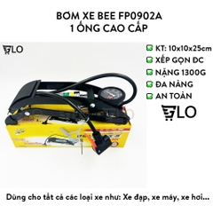 Bơm Đạp Chân Xe Máy 1 Ống Bee FP0902A Cho Xe Đạp, Xe Hơi Cao Cấp