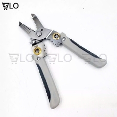 Kìm Tuốt Dây 7inch Đa Năng Xuất Nhật, Kềm Cắt Kèm Bấm Cos Dây Tách Vỏ Xoắn Dây Cho Thợ Điện Bằng Thép Không Gỉ