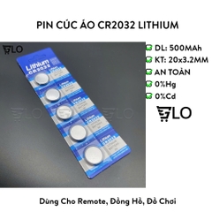 1 Vỉ Pin Cúc Áo CR2032 Lithium 3V (Vỉ 5 Viên) Dùng Cho CMOS Máy Tính, Remote Smartkey Xe Máy