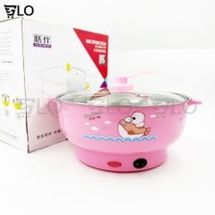 Nồi Lẩu Điện Mini 26cm Vung Kính 1000w Siêu Tốc