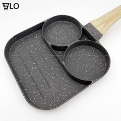 Chảo Đá Chiên Trứng 3 Ngăn/4 Ngăn Tiện Lợi Dùng Được Cho Bếp Ga, Hồng Ngoại