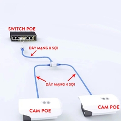 Bộ Chia POE 1 Ra 2 RJ45 Chuyên Dụng Cho Hệ Thống Camera Và Thiết Bị Mạng 10/100Mbps