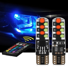 [Có Lưu Màu] Đèn Led Demi Xi Nhan Xe Máy T10 Silicone COB RGB 16 Màu Có Remote (1 Cặp + Remote)