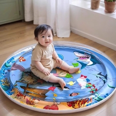 Miếng Đệm Lót Nước Tròn Tập Đi, Bơm Hơi PVC Chơi Cho Bé Thảm Nước Trẻ Em Đồ Chơi Giải Nhiệt Mùa Hè