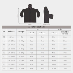 Áo Mưa Bộ Vải Dù Có Phản Quang, Siêu Bền Không Thấm Nước, Đủ Size Từ M Đến 7XL Hàng Sundo