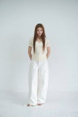 Cream Wide Pants