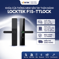 Khóa cửa thông minh Locktek F15 vân tay cho cửa gỗ và nhôm hệ lớn