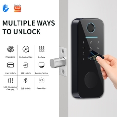 Khóa cửa thông minh mở bằng mật khẩu mặt kính cao cấp cho căn hộ hiện đại Locktek FF01
