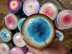 Sợi hè Coconut Silk siêu mát màu cầu vồng cuộn 300g