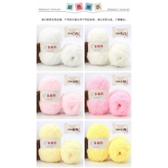 Len bông xù lông cừu siêu mềm mịn, màu siêu đẹp ( cuộn 50g)