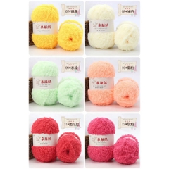 Len bông xù lông cừu siêu mềm mịn, màu siêu đẹp ( cuộn 50g)