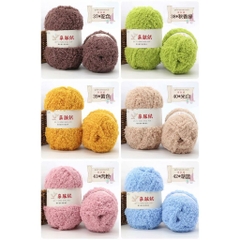 Len bông xù lông cừu siêu mềm mịn, màu siêu đẹp ( cuộn 50g)