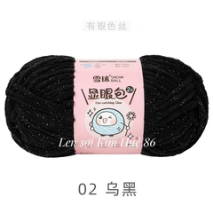 Len nhung mèo kim tuyến cỡ sợi 4,5mm cuộn 50g