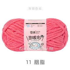 Len nhung mèo kim tuyến cỡ sợi 4,5mm cuộn 50g