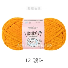 Len nhung mèo kim tuyến cỡ sợi 4,5mm cuộn 50g