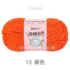 Len nhung mèo kim tuyến cỡ sợi 4,5mm cuộn 50g