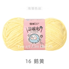 Len nhung mèo kim tuyến cỡ sợi 4,5mm cuộn 50g