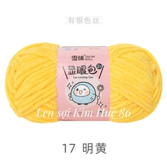 Len nhung mèo kim tuyến cỡ sợi 4,5mm cuộn 50g